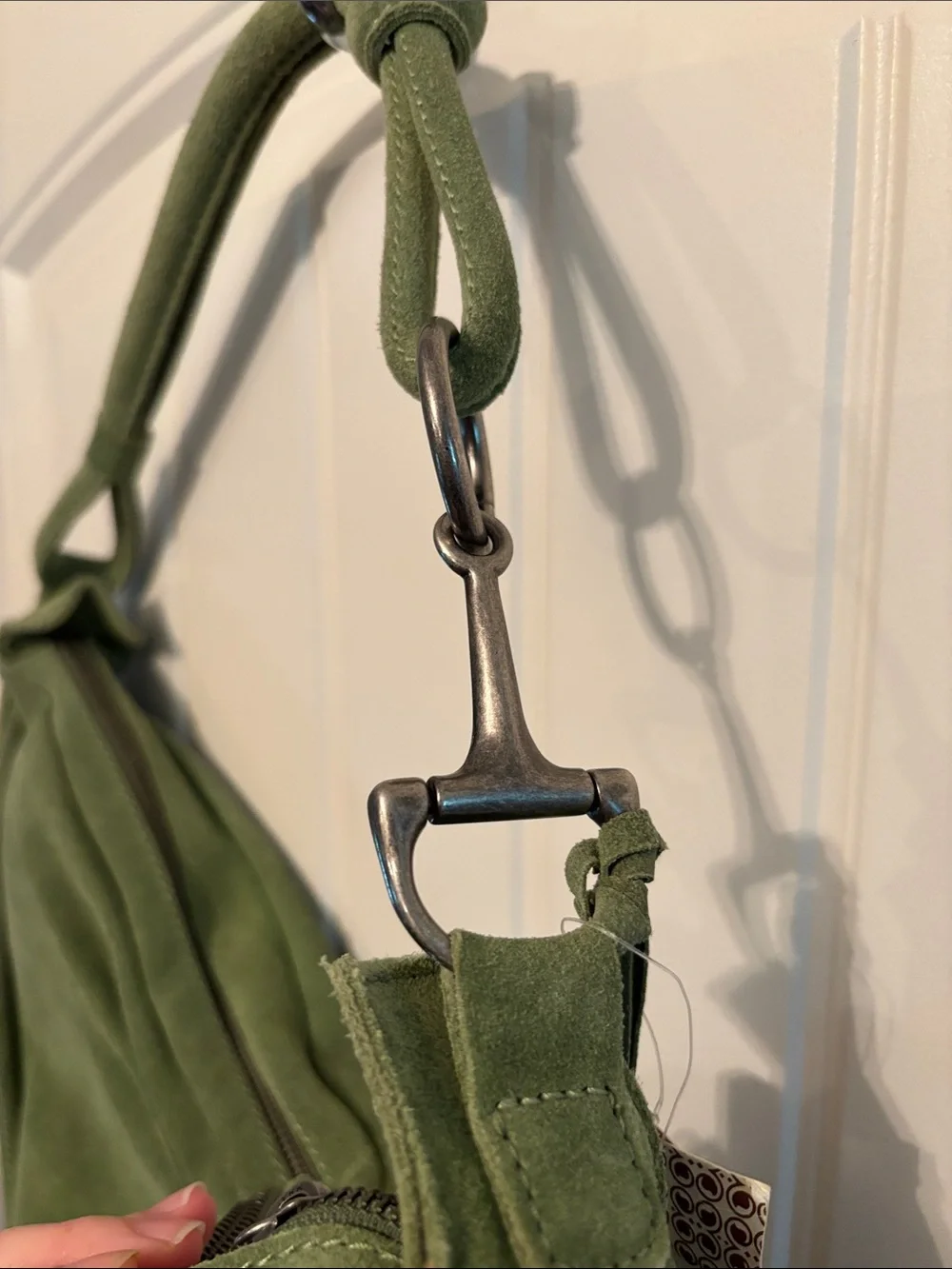 NWT Fossil Green Suede Hobo Shoulder Bag vintage